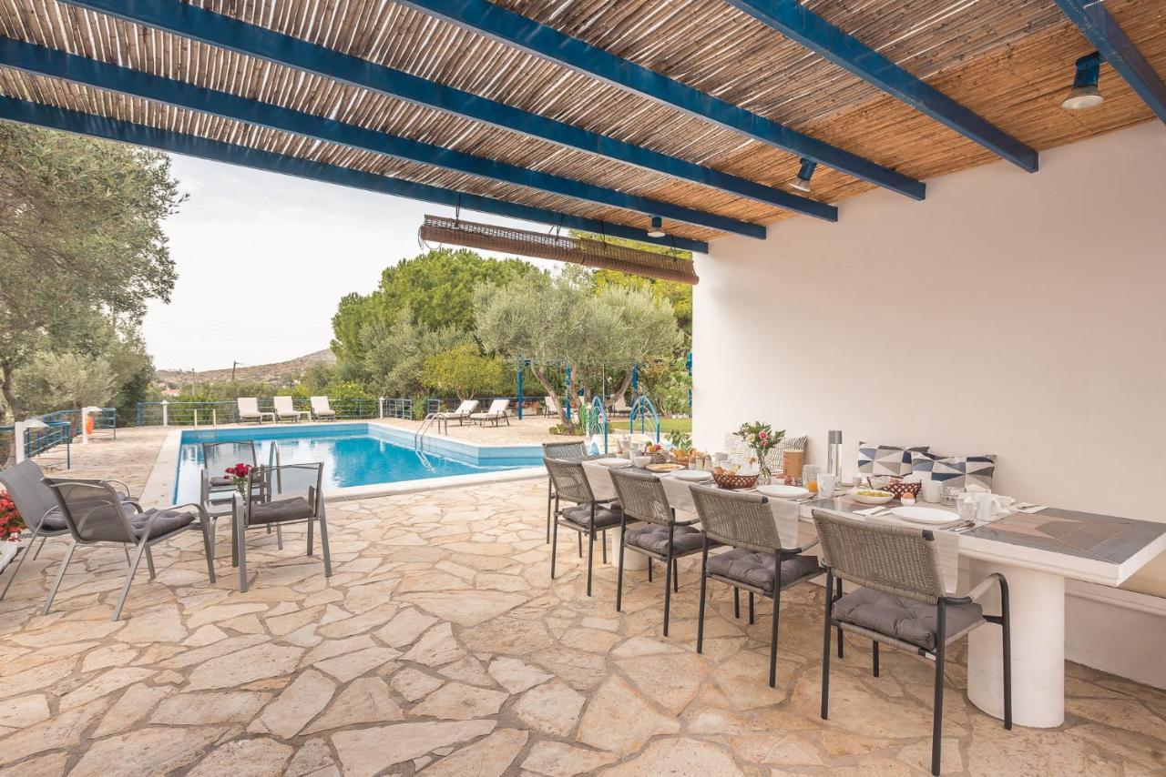 Summer Villa Pasiphae Private Pool - Bbq -Beach 2Min Cap Cap Sounion Extérieur photo